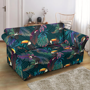 Toucan Pattern Loveseat Couch Slipcover