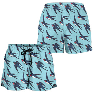 Swallow Pattern Print Design 01 Women Shorts