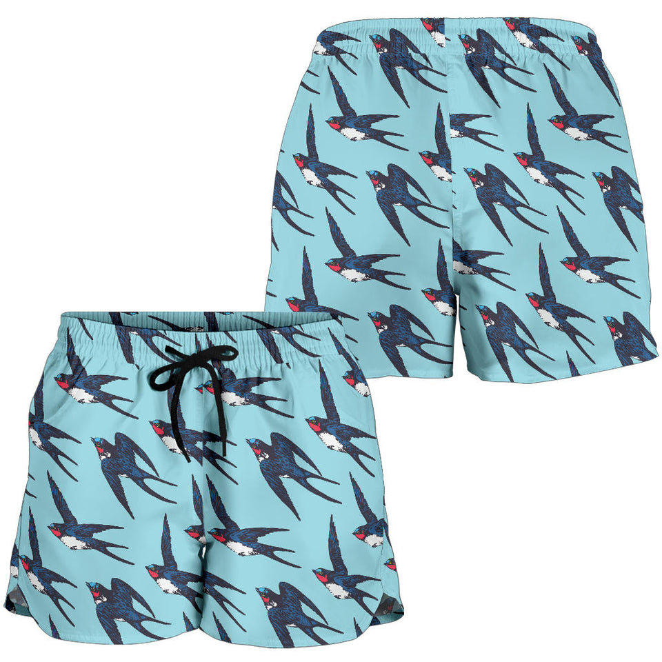 Swallow Pattern Print Design 01 Women Shorts