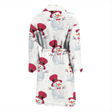 Cute Snowman Pattern Men Bathrobe