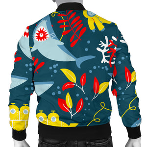 Shark Pattern Men Bomber Jacket