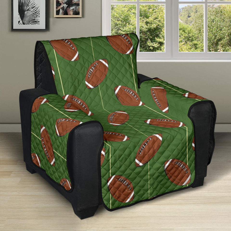 American Football Ball Pattern Green Background Recliner Cover Protector