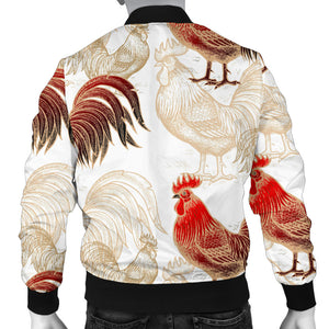 Rooster Chicken Pattern Men Bomber Jacket