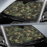 Green Camo Camouflage Honeycomb Pattern Car Sun Shade