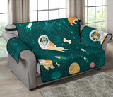 Corgi Astronaut Pattern Loveseat Couch Cover Protector