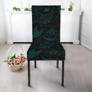Stingray Pattern Print Design 02 Dining Chair Slipcover