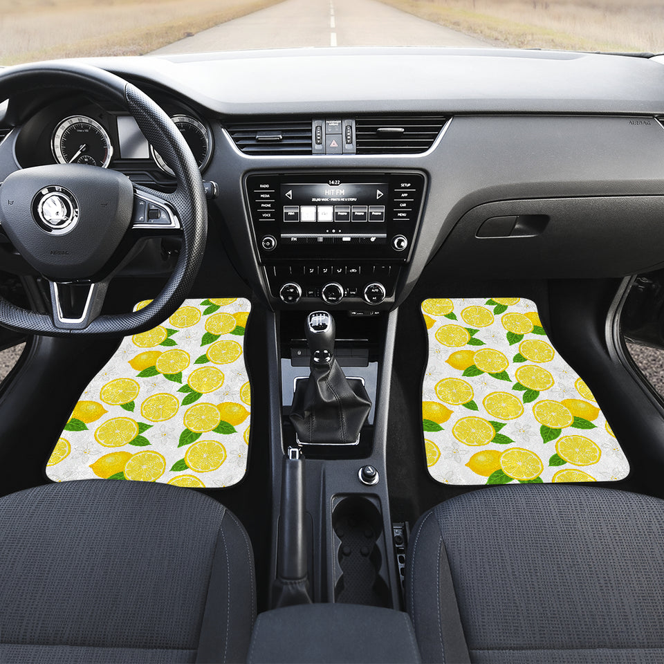 Lemon Flower Pattern Front Car Mats