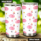 Pink Swan Pattern Tumbler