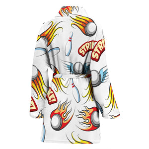 Bowling Strike Pattern Women Bathrobe