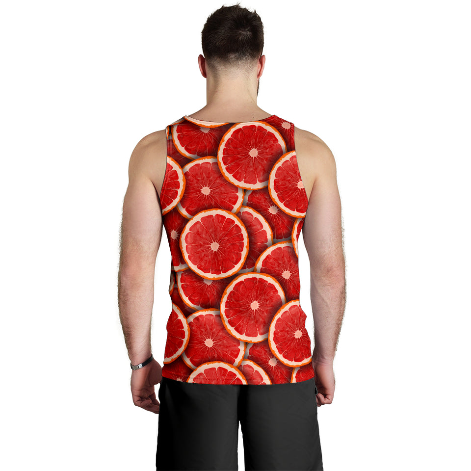 Sliced Grapefruit Pattern Background Men Tank Top