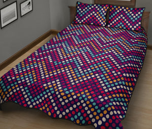 Zigzag Chevron Pokka Dot Aboriginal Pattern Quilt Bed Set