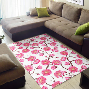 Pink Sakura Pattern Area Rug