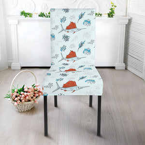 Swordfish Pattern Print Design 03 Dining Chair Slipcover