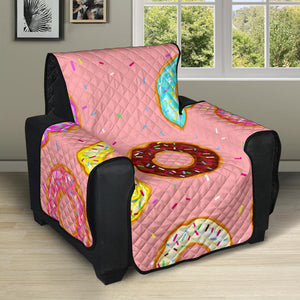 Donut Pattern Pink Background Recliner Cover Protector