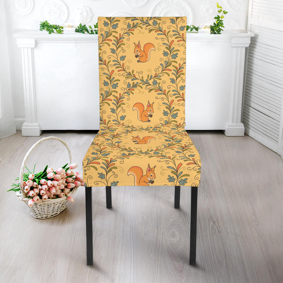 Squirrel Pattern Print Design 01 Dining Chair Slipcover