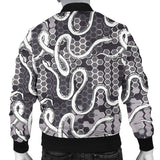 Snake Gray Pattern Men Bomber Jacket