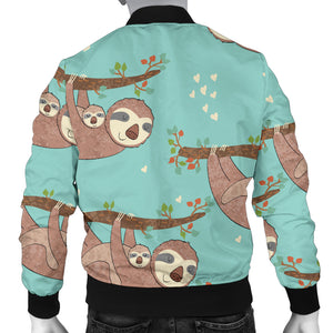 Sloth Mom and baby Pattern Men Bomber Jacket