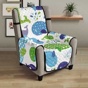 Whale Stripe Dot Pattern Chair Cover Protector