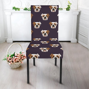 English Bulldog Pattern Print Design 03 Dining Chair Slipcover