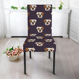 English Bulldog Pattern Print Design 03 Dining Chair Slipcover