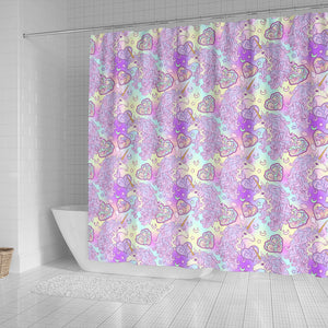 Unicorn Heart Pattern Shower Curtain Fulfilled In US