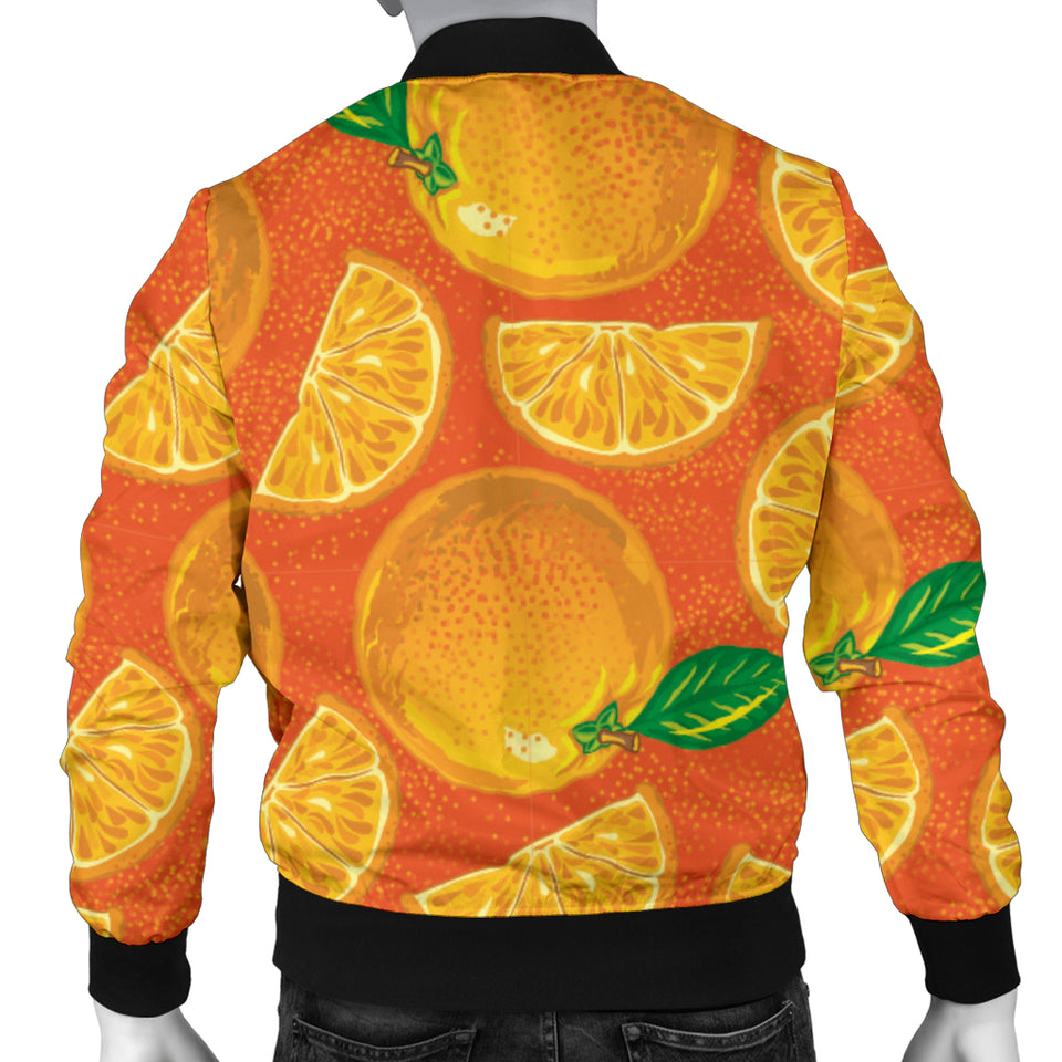 Orange Pattern background Men Bomber Jacket