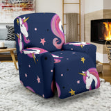 Unicorn Head Pattern Recliner Chair Slipcover