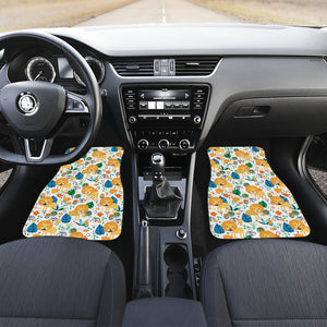 Lion Pattern Print Design 02 Front and Back Car Mats