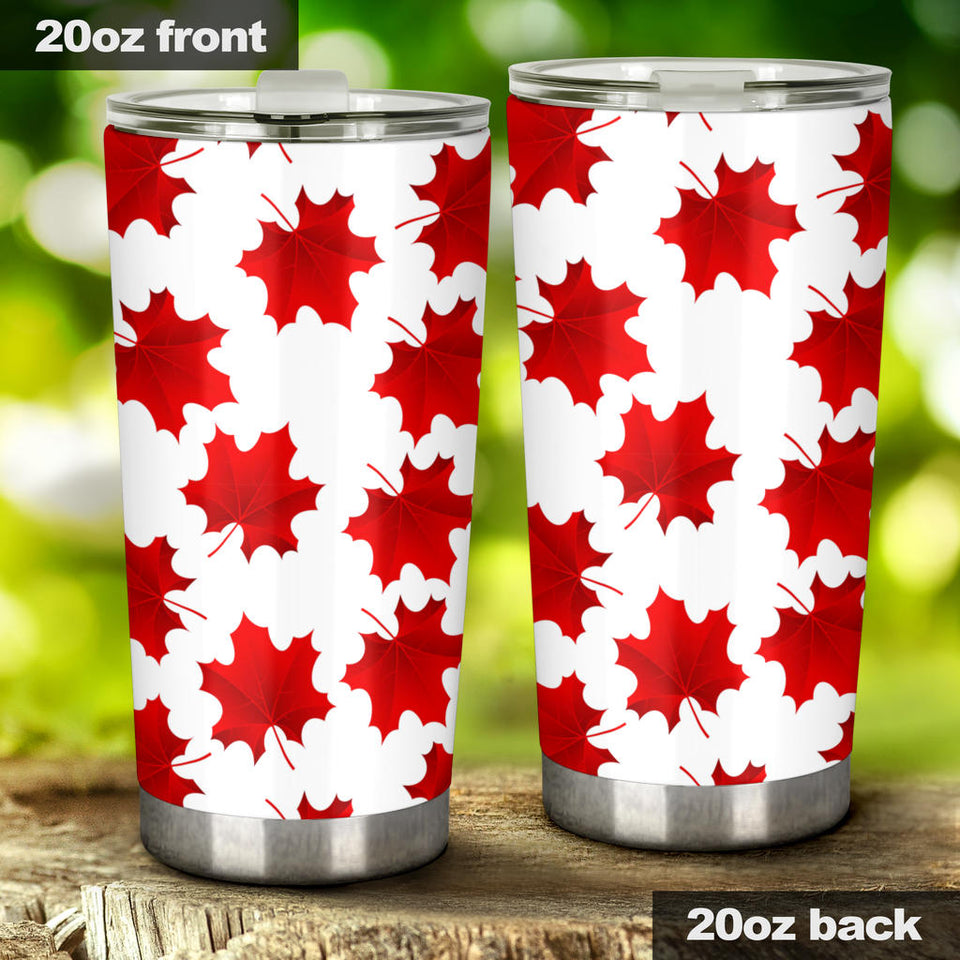 Red Maple Leaves Pattern Tumbler