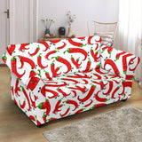 Red Chili Pattern Loveseat Couch Slipcover