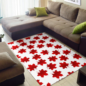 Red Maple Leaves Pattern Area Rug