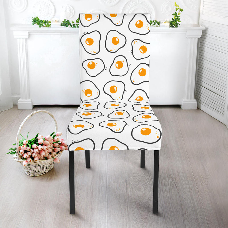 Fried Eggs Pattern Print Design 05 Dining Chair Slipcover
