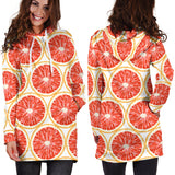 Sliced Grapefruit Pattern Women Hoodie Dress