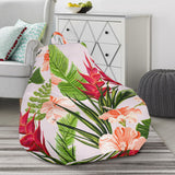 Heliconia Hibiscus Leaves Pattern Bean Bag Cover