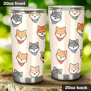 Shiba Inu Head Pattern Tumbler