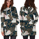 Swan Pattern Women Hoodie Dress