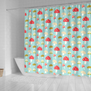 Mushroom Pattern Background Shower Curtain Fulfilled In US
