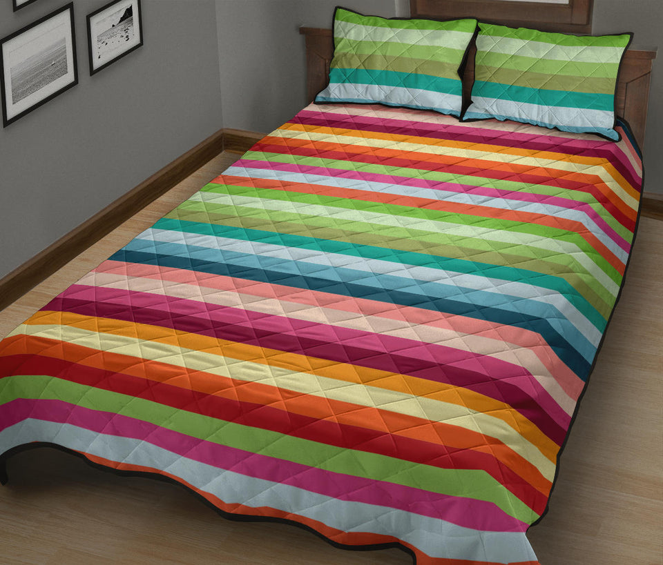 Rainbow Pattern Quilt Bed Set