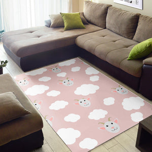 Goat Could Pink Pattern Area Rug