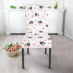 Ostrich Pattern Print Design 03 Dining Chair Slipcover