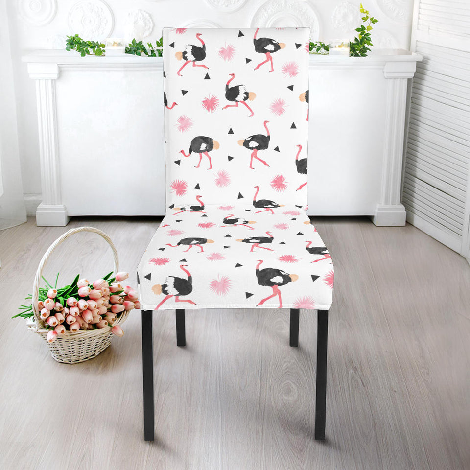 Ostrich Pattern Print Design 03 Dining Chair Slipcover