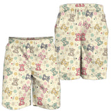Teddy Bear Pattern Print Design 05 Men Shorts