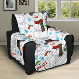 Snowman Pattern Background Recliner Cover Protector