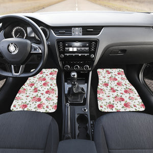 Rose Pattern Print Design 02 Front and Back Car Mats