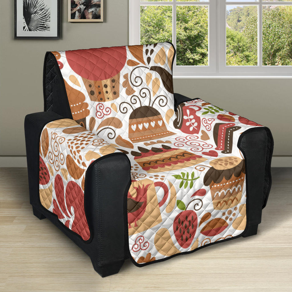 Hand Drawn Cake Pattern Recliner Cover Protector
