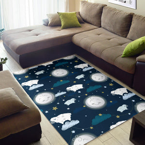Sheep Playing Could Moon Pattern  Area Rug