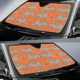 Rhino Pattern Theme Car Sun Shade