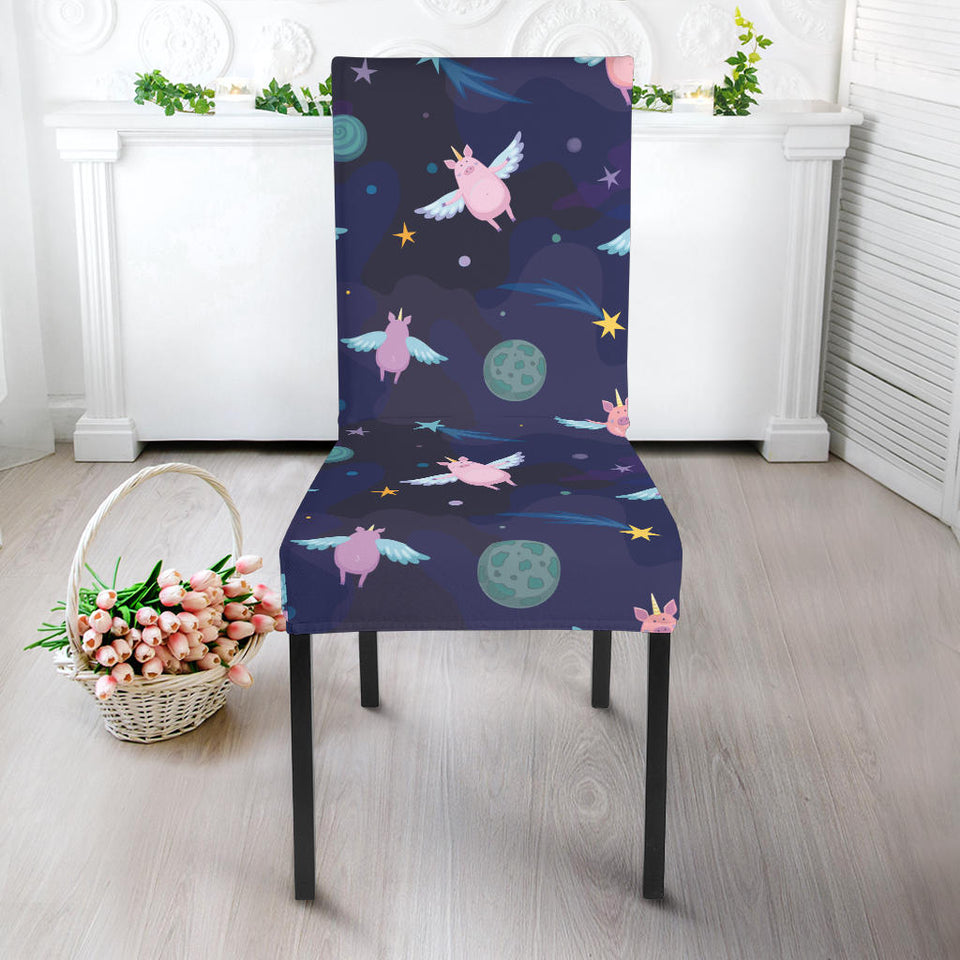 Pig Pattern Print Design 05 Dining Chair Slipcover
