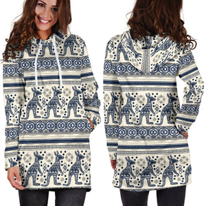 Kangaroo Aboriginal Pattern Ethnic Motifs Women Hoodie Dress