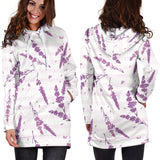 Lavender Pattern Stripe Background Women Hoodie Dress